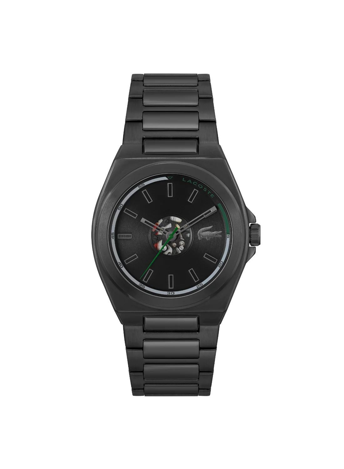 Premium Round Analog Men's Watch with Black Stainless Steel Case (Black, 42mm) qxzqm