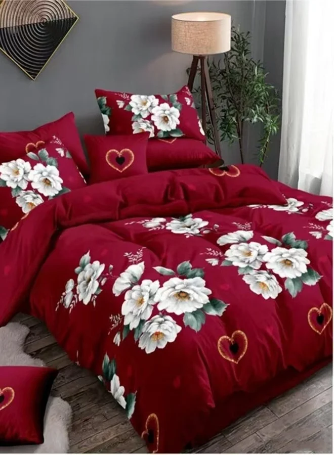NOOH HOME Printed Duvet Set 6-Piece Bedding Collection (King Size, 220x240 cm, Microfiber) 6myh1