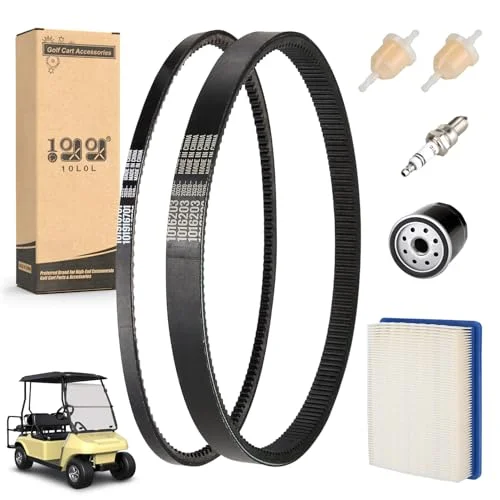 10L0L Golf Cart Tune Up Kit for Gas Models (1992-2004) with Drive Belt and Filters 0e3hk