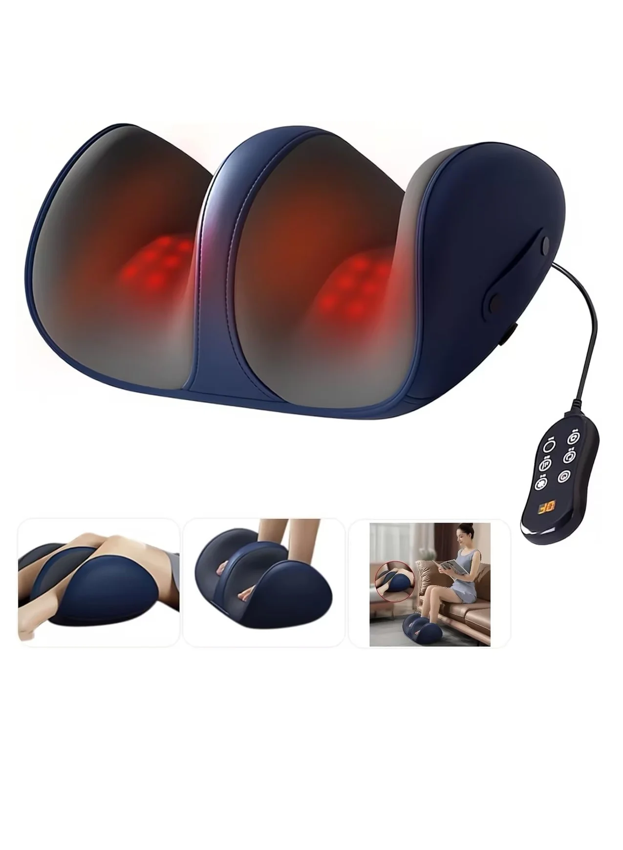 GUDOO Electric Foot and Calf Massager Machine with Heat Shiatsu Deep Kneading Rolling for Muscle Relaxation (Unisex, 1 Unit) gsgyu