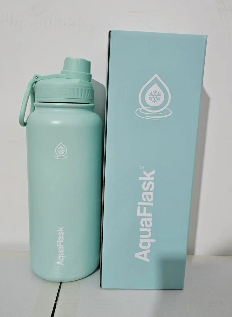 AquaFlask Vacuum Insulated Stainless Steel Water Bottle with Spout Lid (Green, 1.18 L) ectsg
