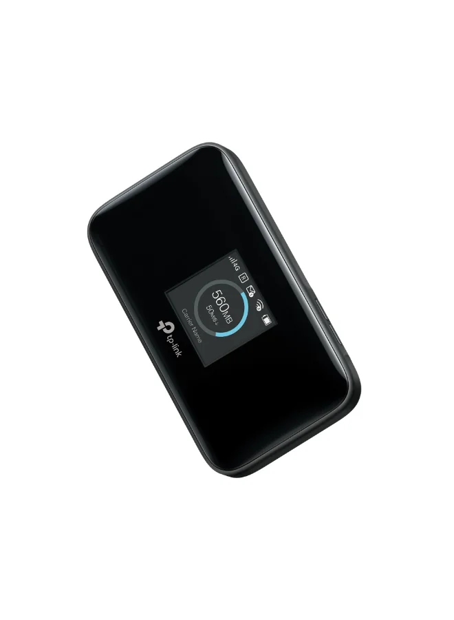Portable 4G+ Cat12 LTE Mobile WiFi Router with SIM Slot, Dual Band 600Mbps Wireless Hotspot, Screen Display, App Control (Black, 3280mAh) 3bsh6