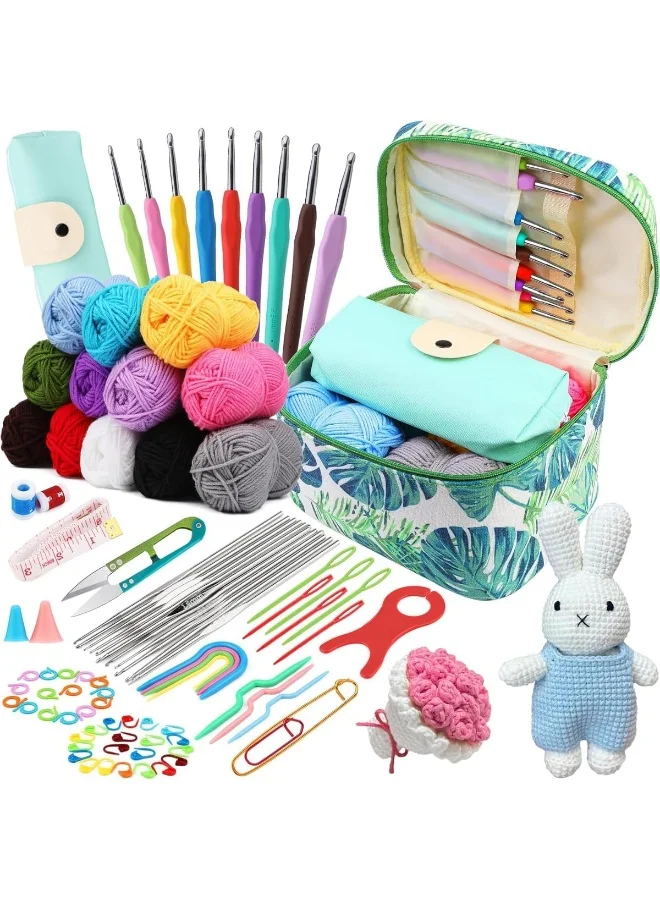 THE PRO BRO Crochet Kit 88 Pieces Complete Knitting and Crafting Set with Multicolor Yarn and Ergonomic Hooks for Beginners and Professionals (88 Pieces) 6cm57
