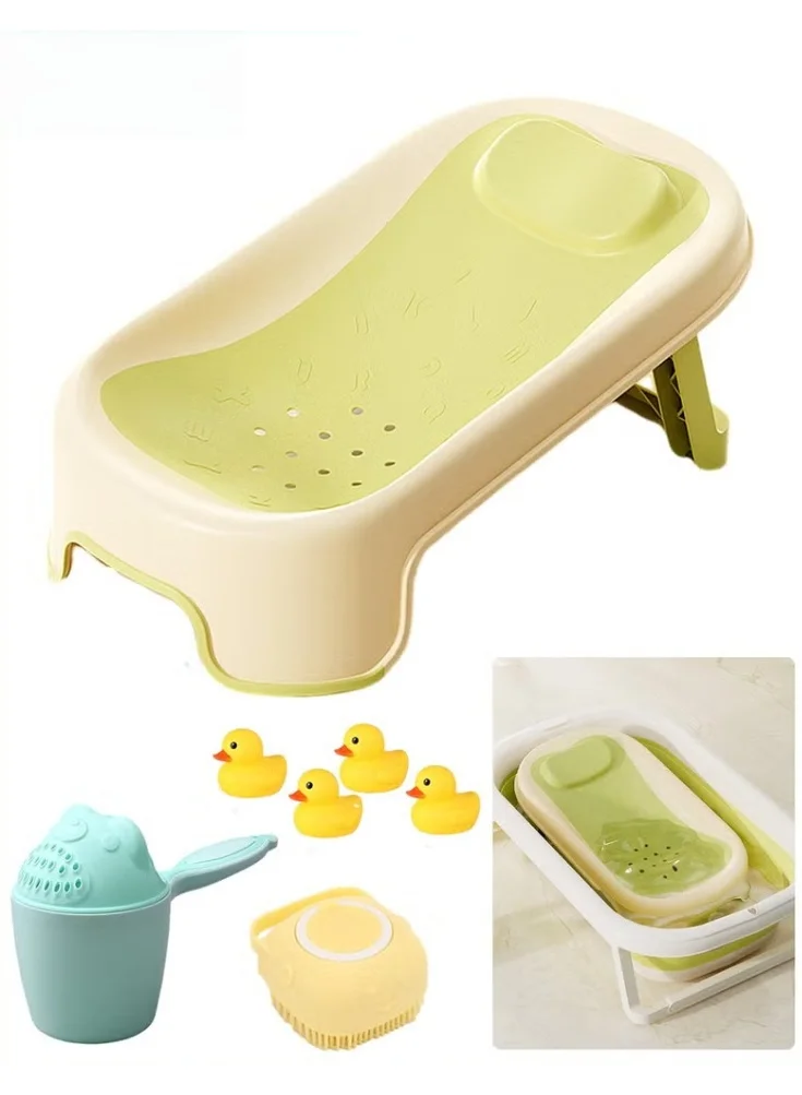 HOOKOR 7-Piece Baby Bath Support Set with Shampoo Cup Brush and Bath Ducks (Infant to Toddler) xspji