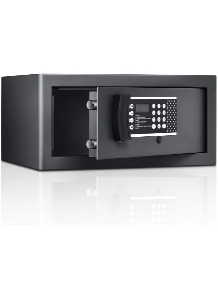 VUCATIN Digital Security Safe Box with Programmable Keypad and Key Lock Heavy-Duty Steel Cabinet for Home and Office (21x43x36cm) u9uou