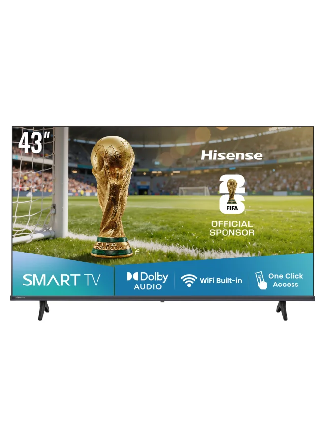 Hisense 43-inch FHD Smart LED TV (2025 UAE Version) Natural Colour Enhancer, Dual Band Wi-Fi, Game Mode, Eye Care Mode (Black, 109 cm) 4c9ke