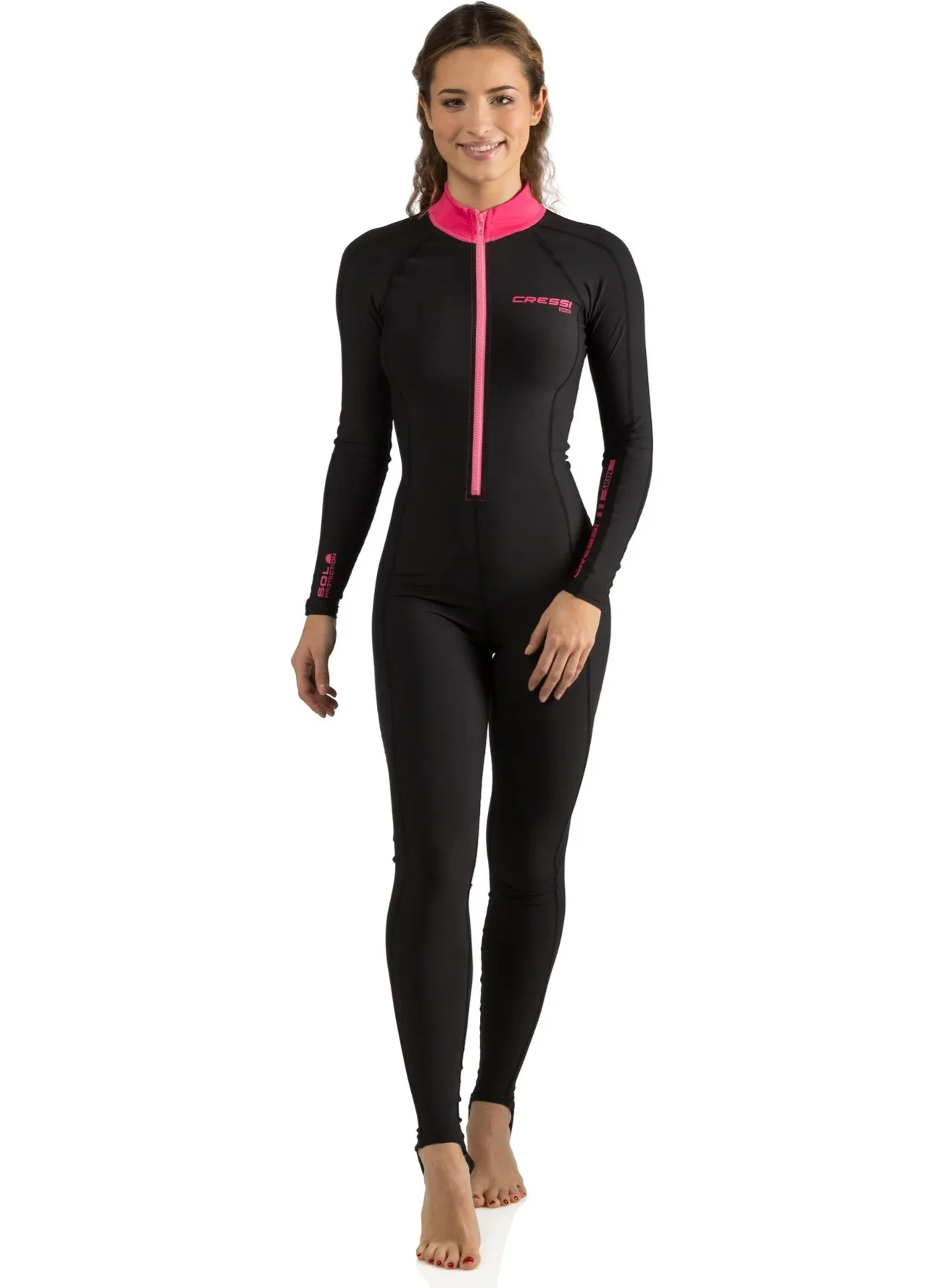Premium Full-Body Diving Suit for Women Lightweight 1mm Neoprene Wetsuit (Black/Pink, 1mm) k4nfz