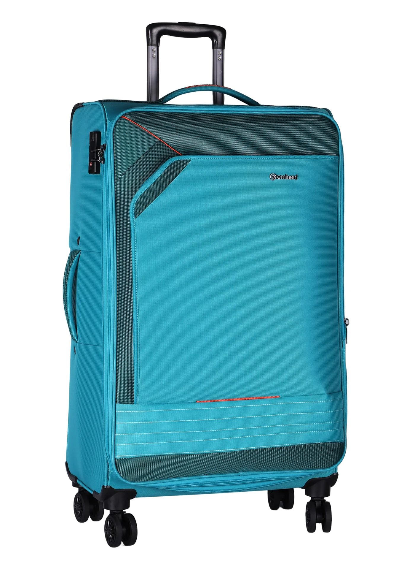 Eminent Expandable Soft Shell Trolley Luggage (Green, 71 cm) Lightweight Checked Suitcase with TSA Lock and Double Spinner Wheels 06xk5
