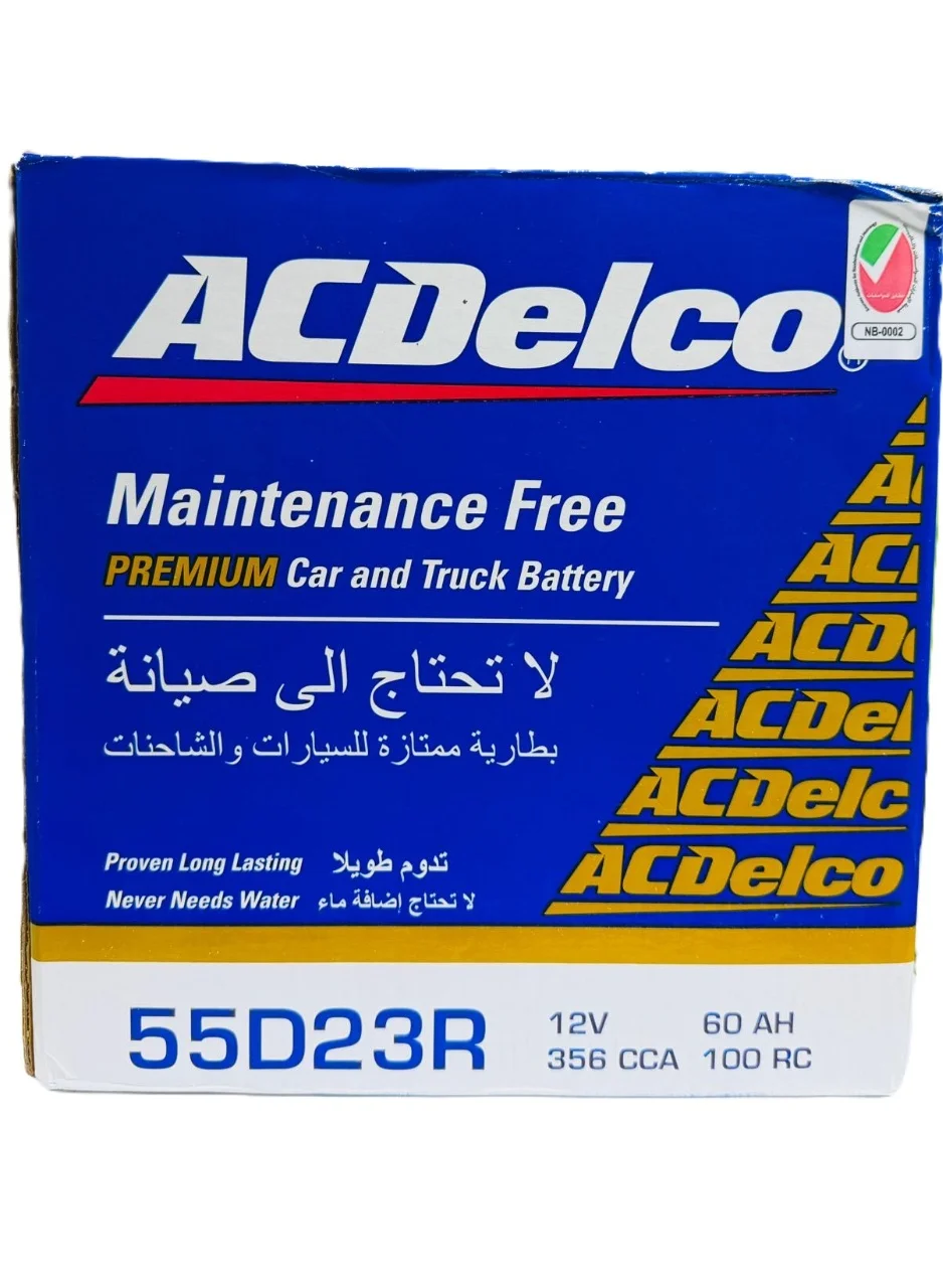 Ac Delco 12V 60AH Automotive Battery 55D23R / 65D23R R-Layout High-Performance Maintenance-Free Power Source fkov0
