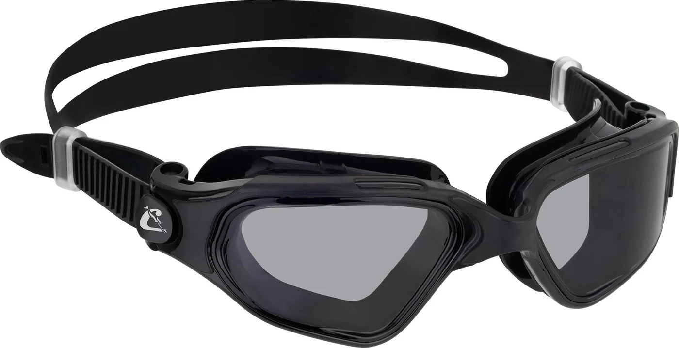Premium Silicone Swimming Goggles with Anti-Fog Lens Treatment for Adults and Kids (Black/Smoked Lens, One Size) 6hewa