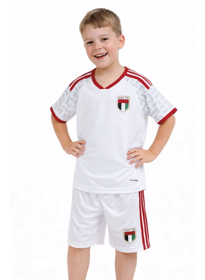 UAE National Football Team Kids Jersey Set (Breathable Sports T-Shirt & Shorts Kit for Kids) ffdm9