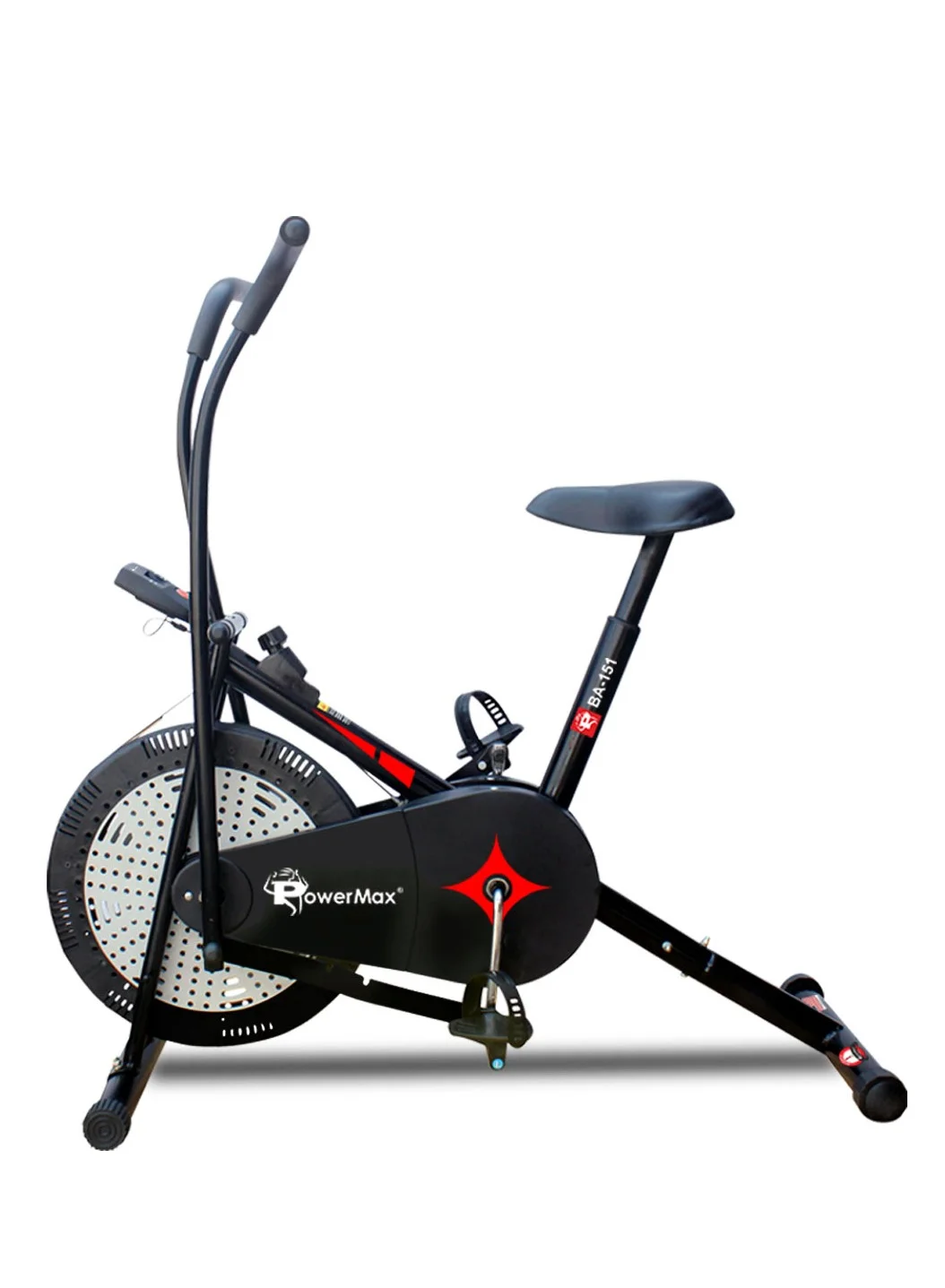Premium Air Bike Exercise Cycle with Moving Handles and LCD Display (1.5kg Flywheel, 120kg Capacity) 47zvs
