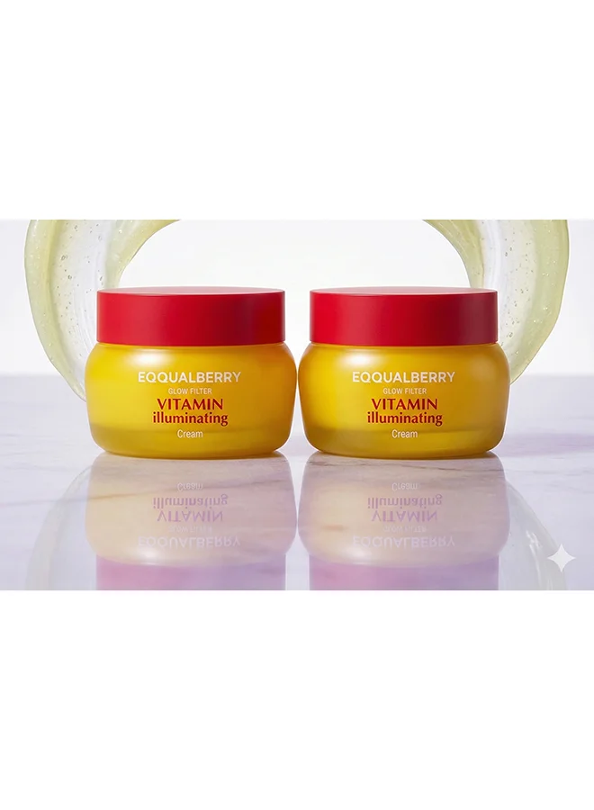 Eqqualberry Vitamin Illuminating Face Cream (Pack of 2, 100 mL) Brightening and Hydrating Skincare for Even Skin Tone ci7xi