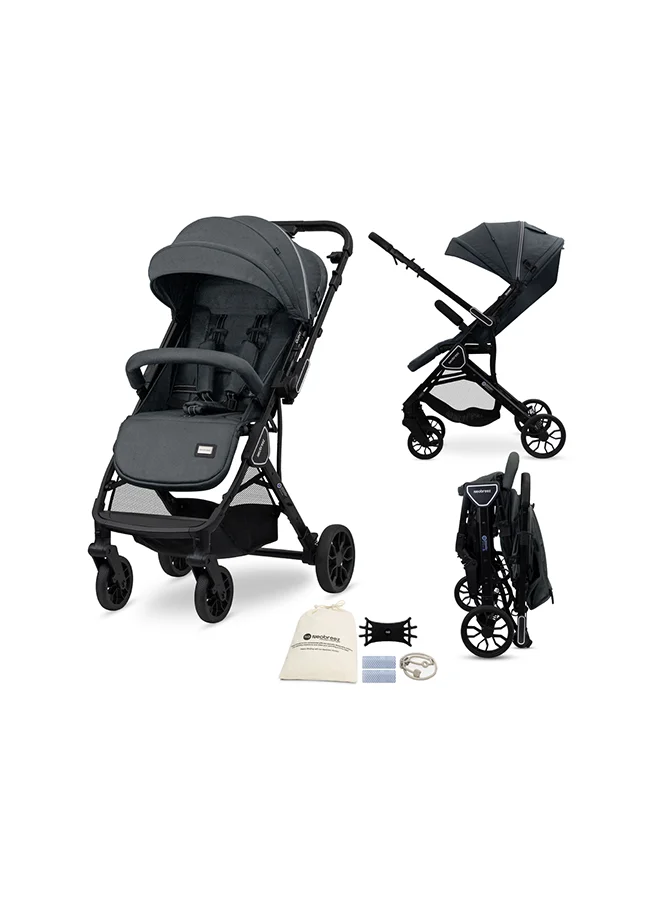 Neobreez QUINT Reversible Handle Lightweight Compact Travel Stroller with Waterproof UPF 50+ Canopy (Up to 22kg, 0-4 Years) em7qt
