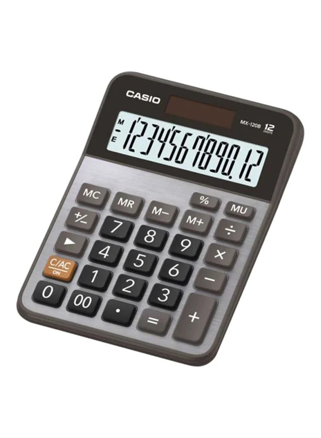 Premium 12-Digit Desktop Calculator Large Display Professional Office Tool (Silver, 1 Unit) eul3z