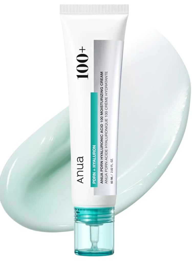Anua PDRN Hyaluronic Acid 100 Moisturizing Cream for Deep Hydration and Skin Barrier Support (60 mL) xyko3