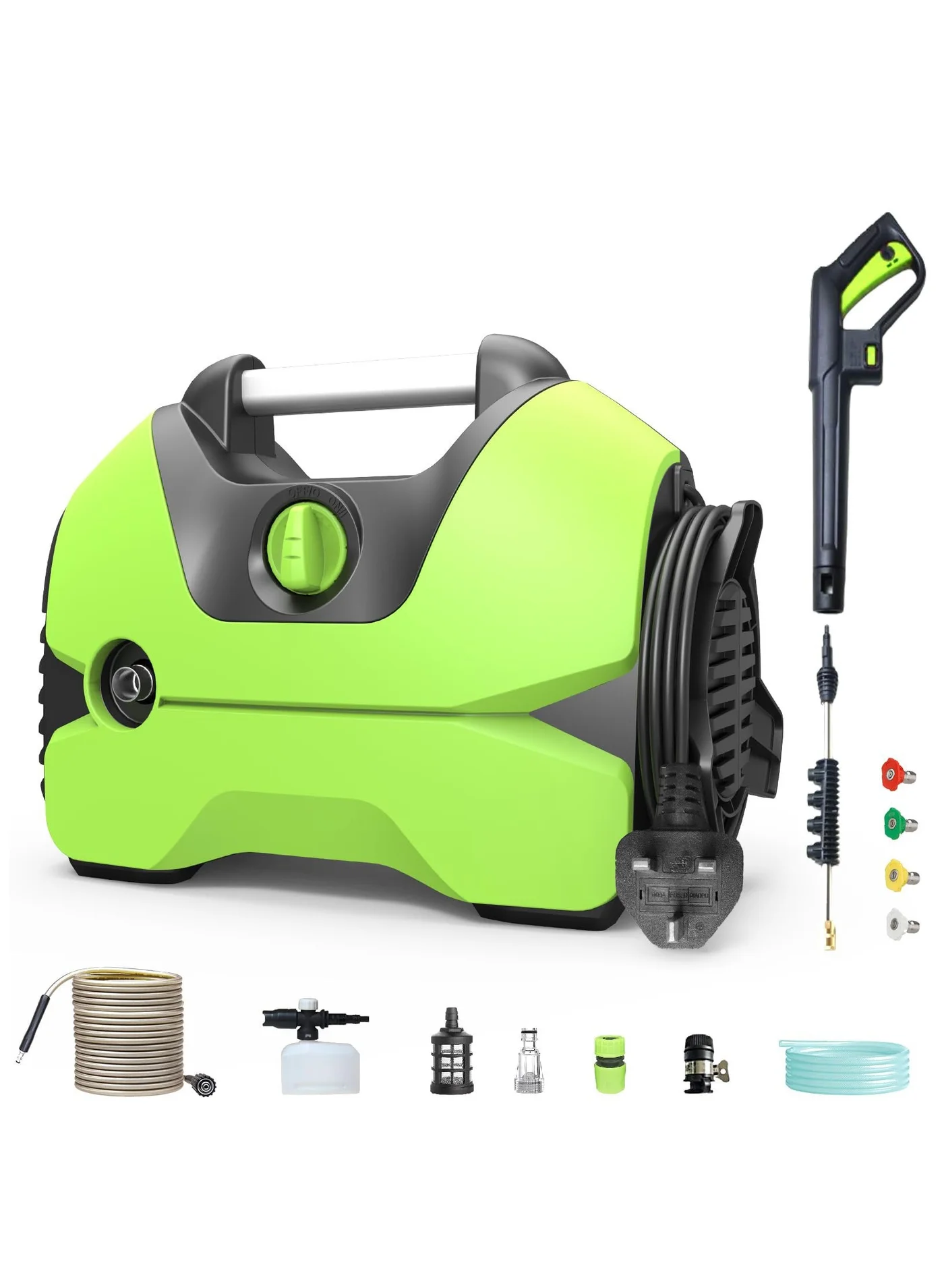HOMESTAR Electric Pressure Washer 2900 PSI 2.8 GPM High-Pressure Cleaner with Foam Cannon and 16m Hose for Cars and Garden 82d44