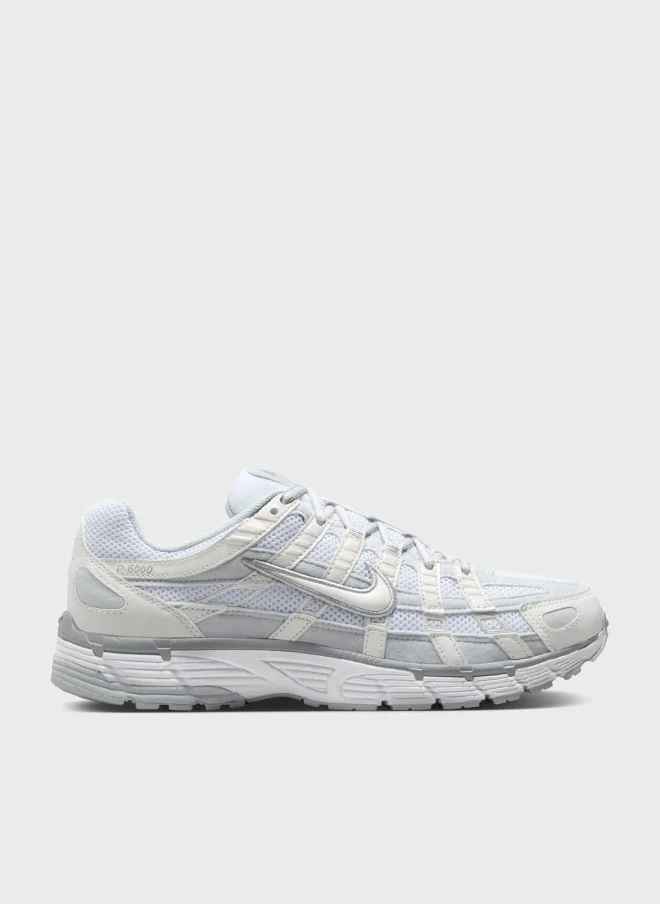 Athletic P-6000 Performance Running Shoes for Women (Breathable Mesh, Lightweight Cushioning, White/Silver) js3t6