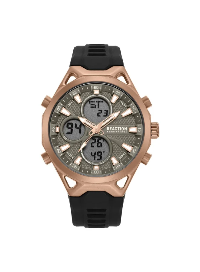 Premium Analog Digital Sport Watch Gunmetal Dial With Silicone Strap (45mm, For Men) kn6ka