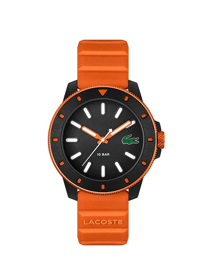 Premium Round Analog Men's Watch with Silicone Strap (Black Case, 42mm) k5ivr