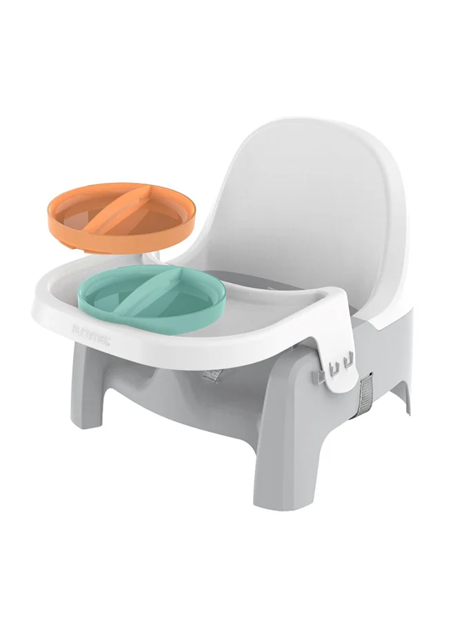 Premium 2-In-1 Feeding Booster Seat with Dishwasher-Safe Tray and 3-Point Harness for Infants and Toddlers 2ofqj