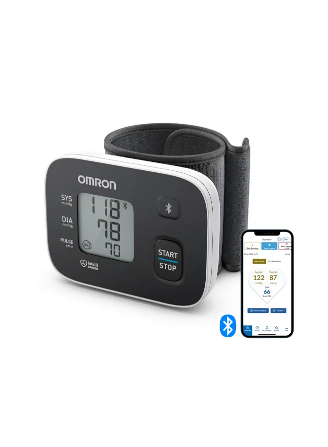 Premium Wrist Blood Pressure Monitor Digital Heart Rate Tracker with Intelli Sense Technology (Compact Design) f2se3
