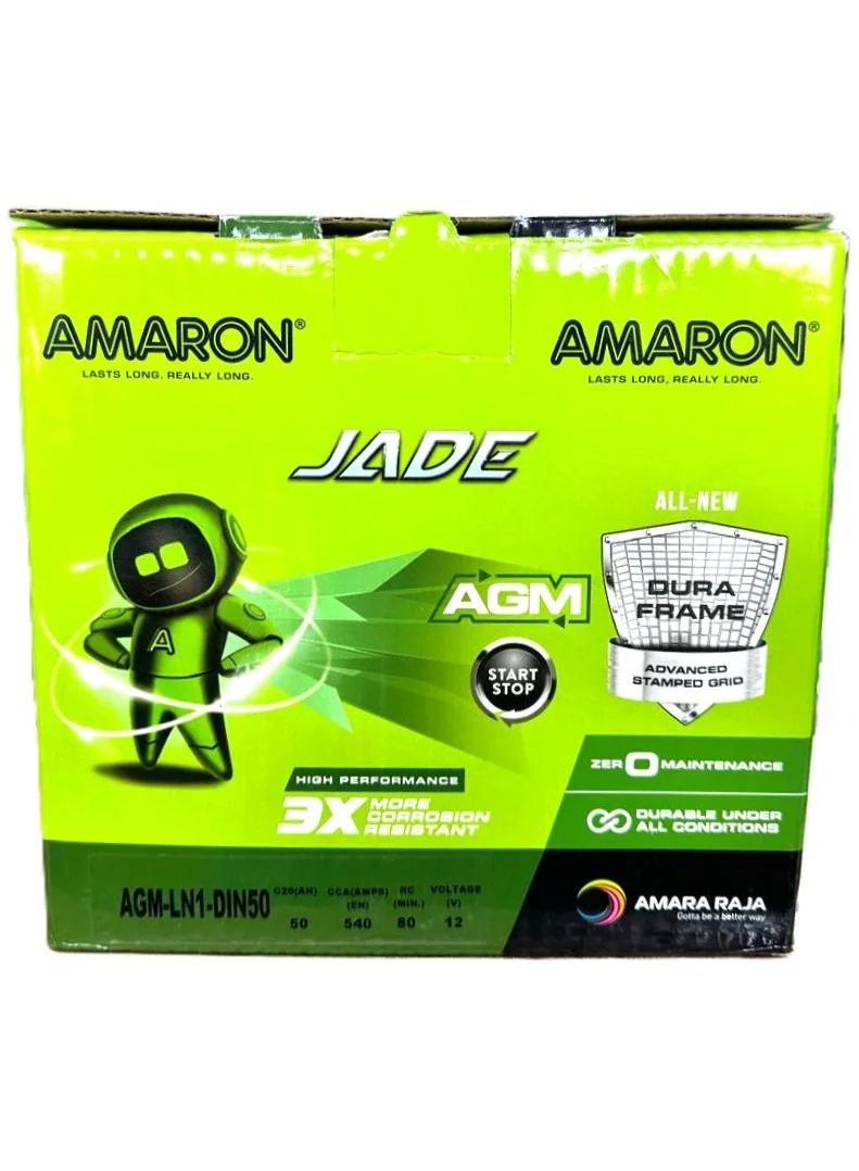 Amaron AGM Car Battery 12V 50AH 540CCA DIN50L LN1 Premium Automotive Power Source xhabl