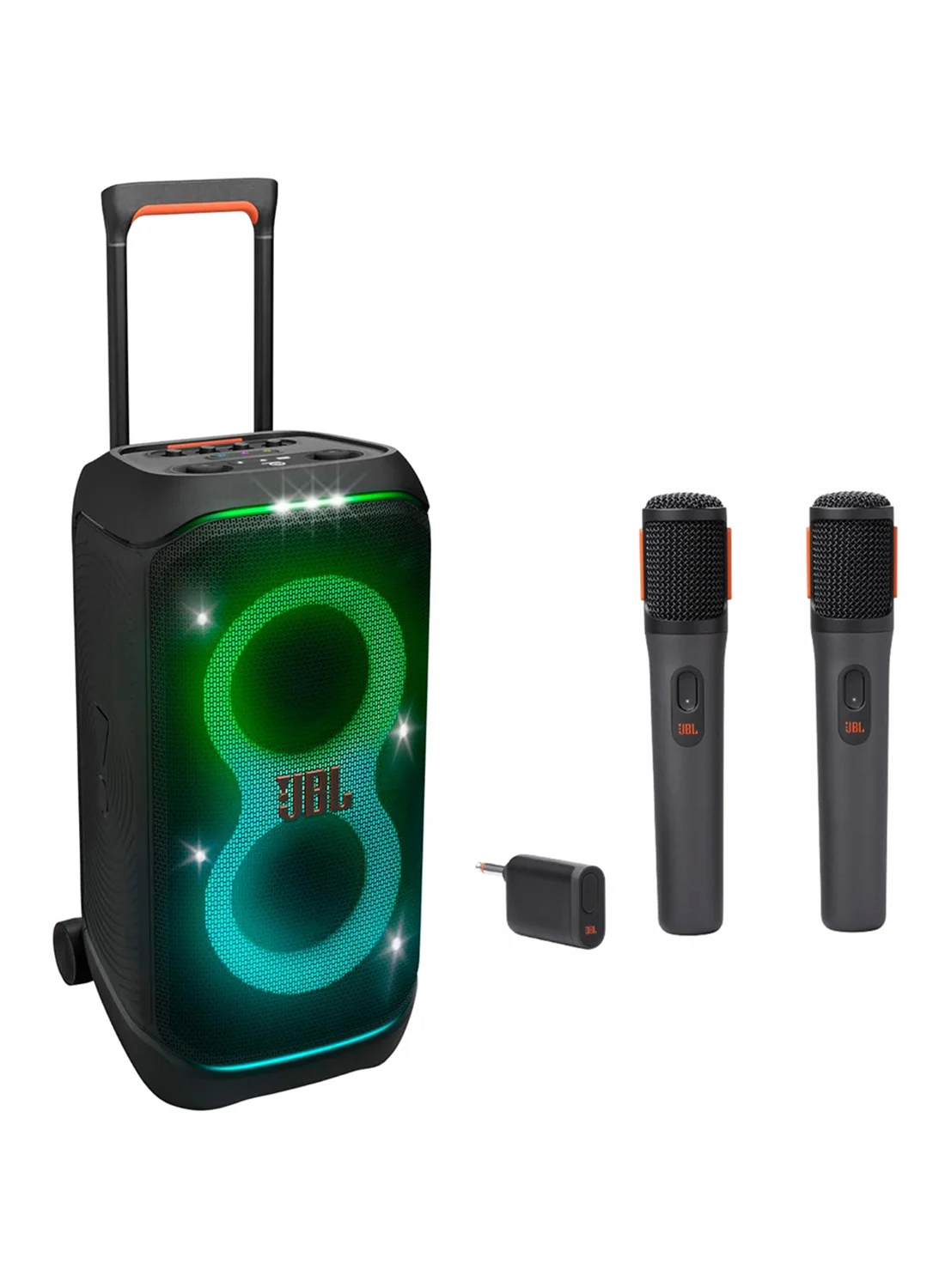 Premium Audio Wireless Party Speaker System with Dual Digital Microphones (Black, 1 Unit) v8so8