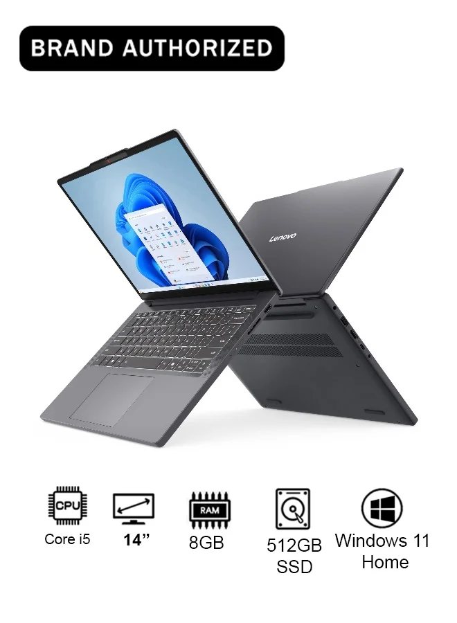 Premium 14-Inch Full HD Laptop, Octa-Core Processor, 8GB RAM, 512GB SSD, Windows 11 Home (Luna Grey) nf07c
