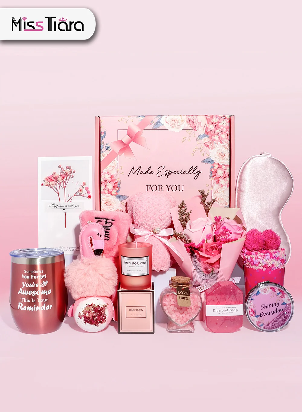 MissTiara Premium Spa Gift Basket for Women (14-Piece Relaxation Set) Birthday Mother's Day Care Package vj6fg