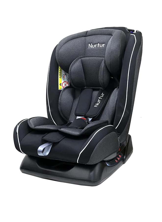 Nurtur 4-in-1 Convertible Car Seat with 10-Level Adjustable Headrest and 5-Point Safety Harness (Black, 36kg) j1a8r