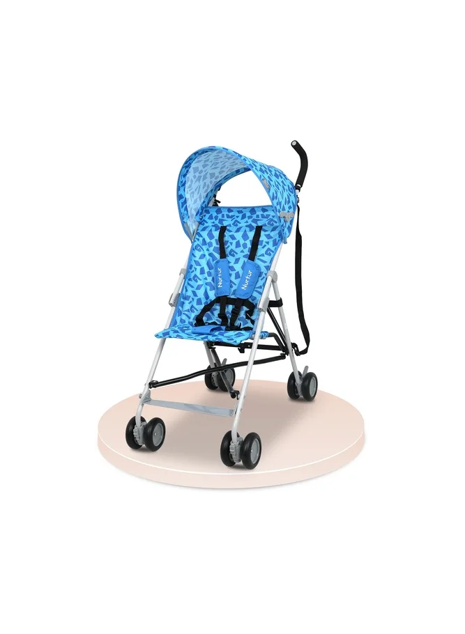 Nurtur Lightweight Stroller Compact Foldable Buggy with Sun Canopy and Shoulder Strap (Blue, 6-36 Months) uru8v