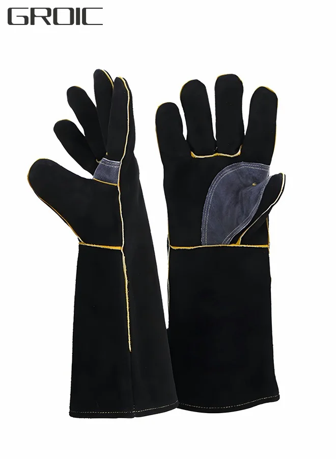 GROIC Heat Resistant BBQ Gloves Professional Welding Oven Mitts (16 inch) 3x1rt