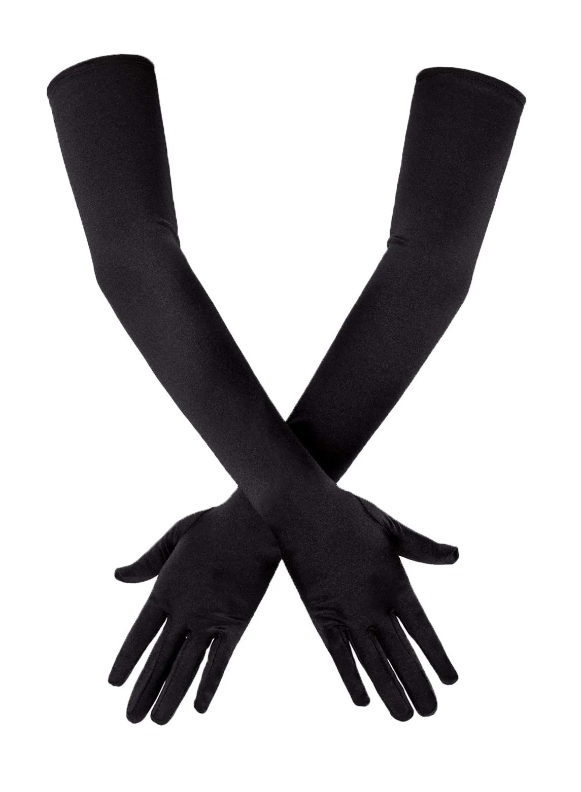 SYOSI Satin Opera Gloves Elegant Formal Bridal Banquet Wedding Evening Mittens (One Size) uwaqx