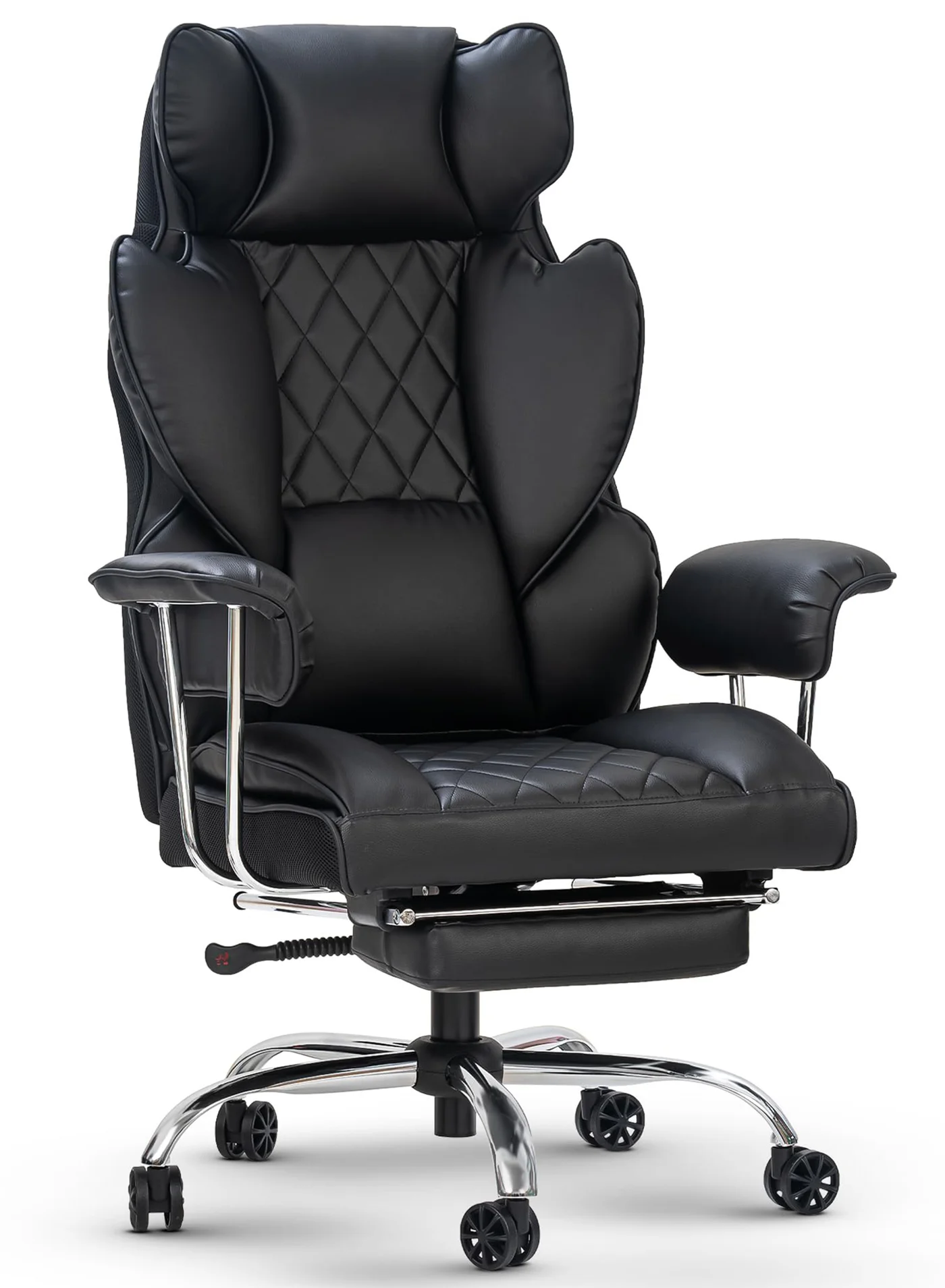 DROGO Ergonomic Executive Office Chair High Back PU Leather Computer Desk Chair with Lumbar Support and Footrest (Black) cbfdh