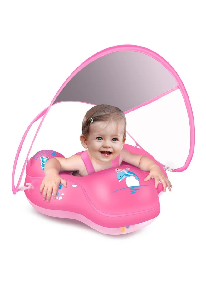 LAYCOL Inflatable Baby Swimming Float with Sun Protection Canopy and Anti-Flip Tail (3-36 Months) f1jzo