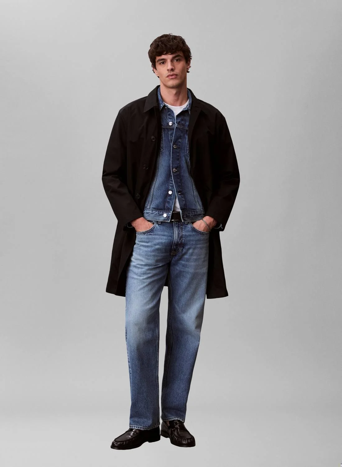 Premium 90s Whiskered Straight Leg Denim Jeans (Blue, 32W x 32L) by1hu