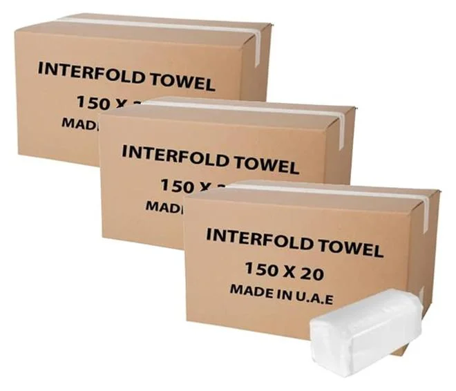 Cleaning Superstore Interfold Hand Towels Premium Absorbent Paper Sheets for Restrooms and Offices (3 Packs, 450 Sheets Total) 95vor