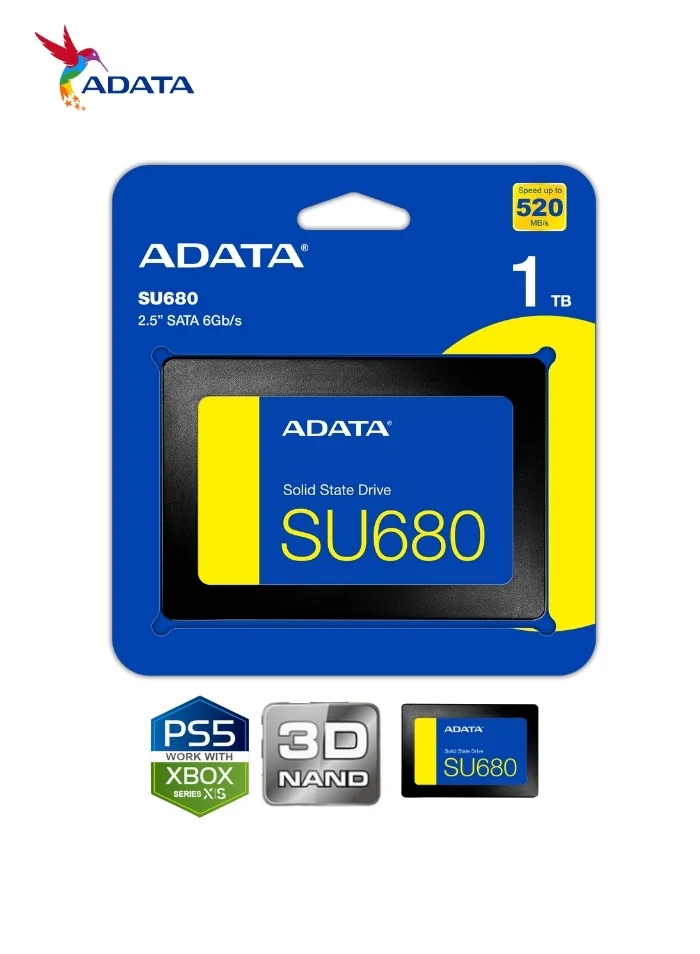 ADATA Ultimate SU680 1TB Internal Solid State Drive High-Speed SATA SSD for Laptop Desktop and Gaming Console (1TB) lyozn