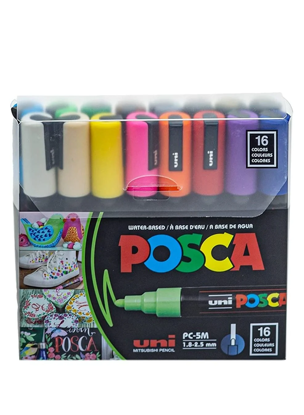 Uniball Paint Marker Set Medium Tip Professional Art Pens (Multicolour, 16-Piece) imqej