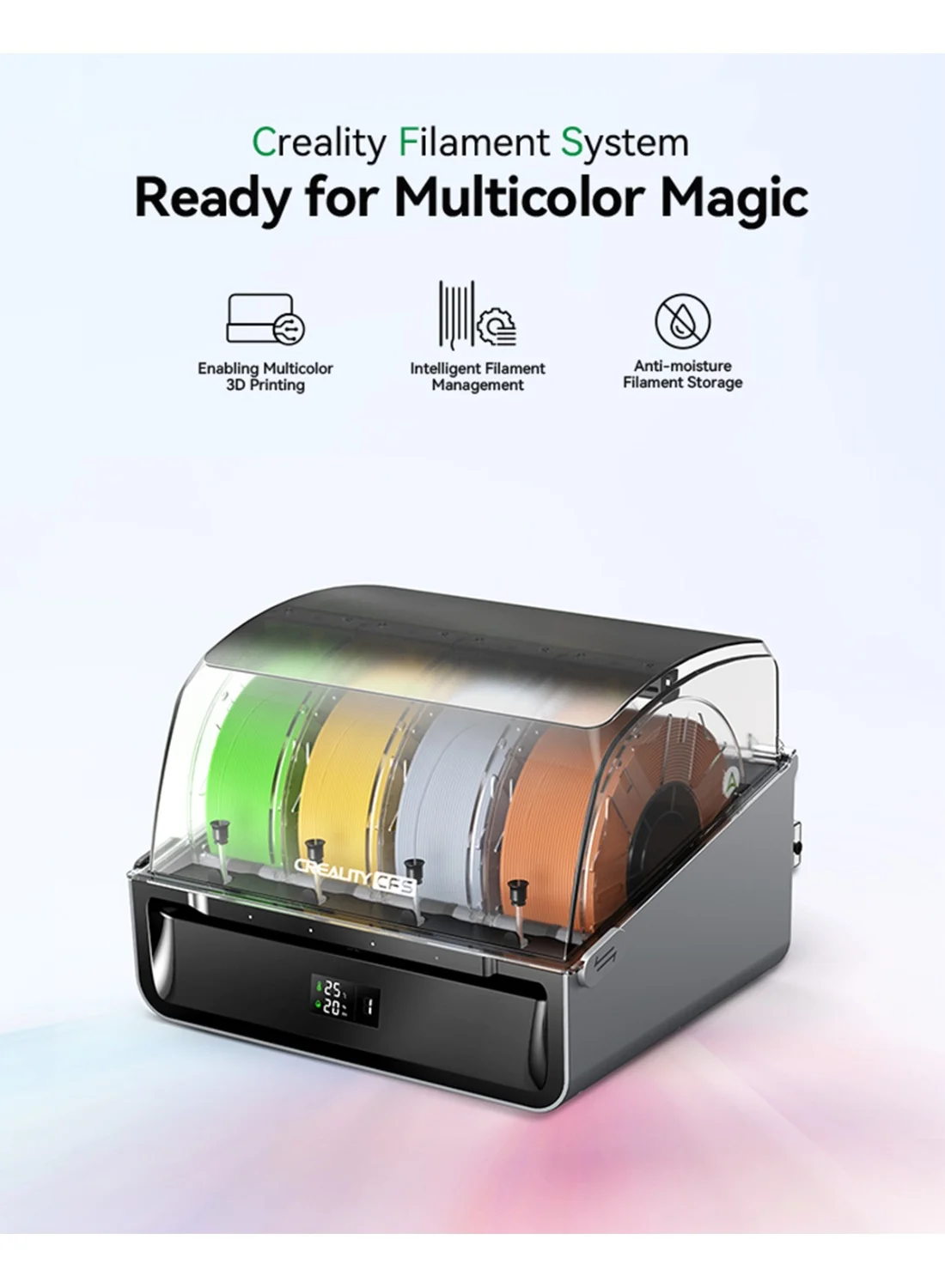 Creality 3D CFS Filament System Multi-Colour 3D Printing Station with Moisture-Proof Storage (Grey) ob2ch