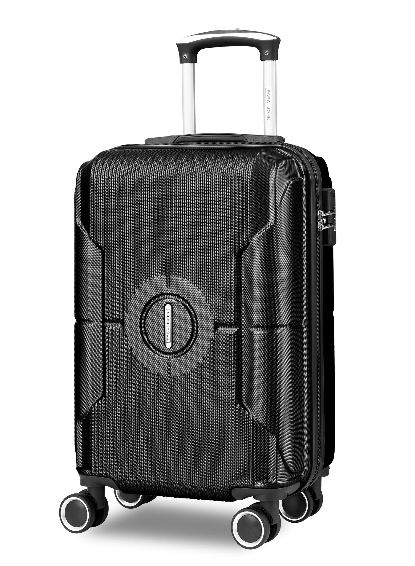 PARAJOHN Hardside Spinner Luggage Trolley Lightweight ABS Cabin Suitcase (Black, 20 Inch) 8nkp7