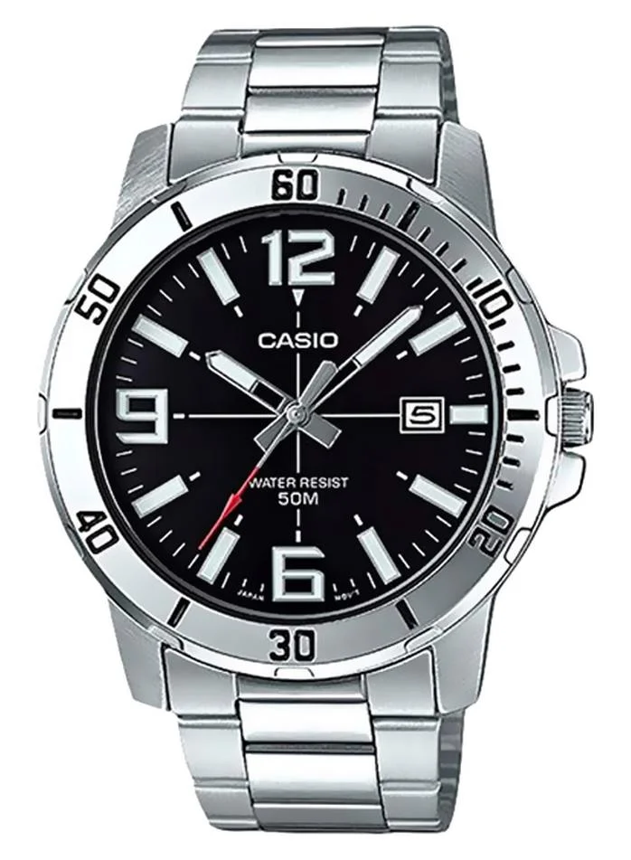 Premium Men Analog Quartz Watch Stainless Steel Water Resistant (Silver, 45 mm) x8tt4