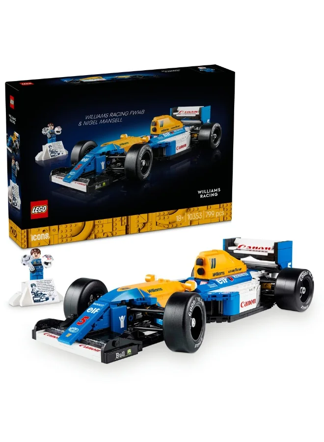 Building Blocks Williams Racing FW14B Formula 1 Model Kit with Nigel Mansell Figure (799 Pieces) kwpv3