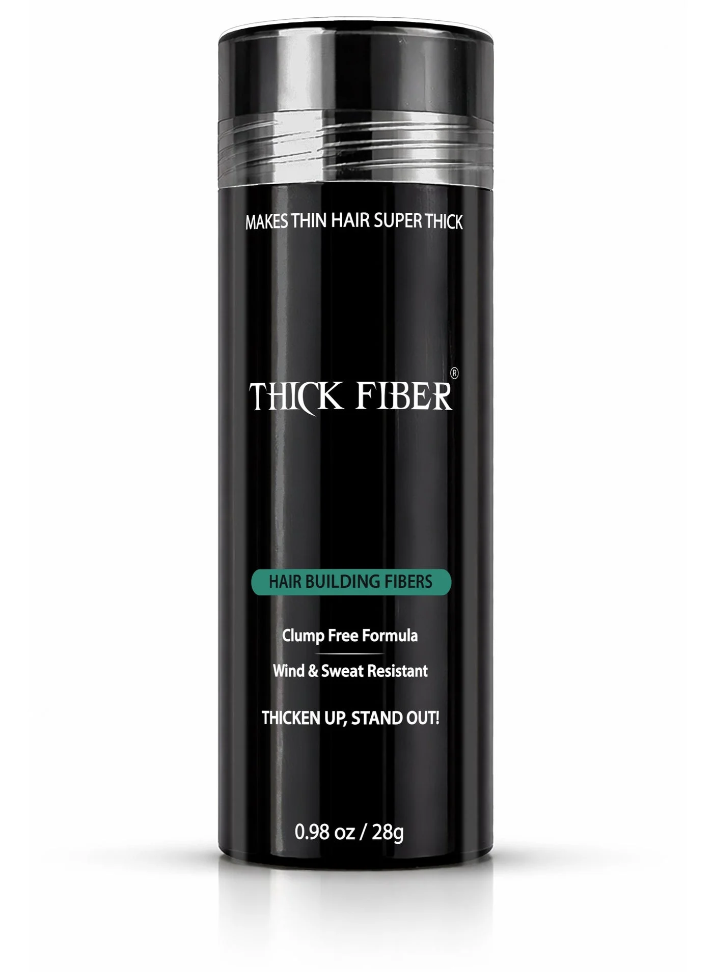THICK FIBER Hair Volumizing Fibers for Fuller-Looking Hair (Black, 25g) 8z8oy