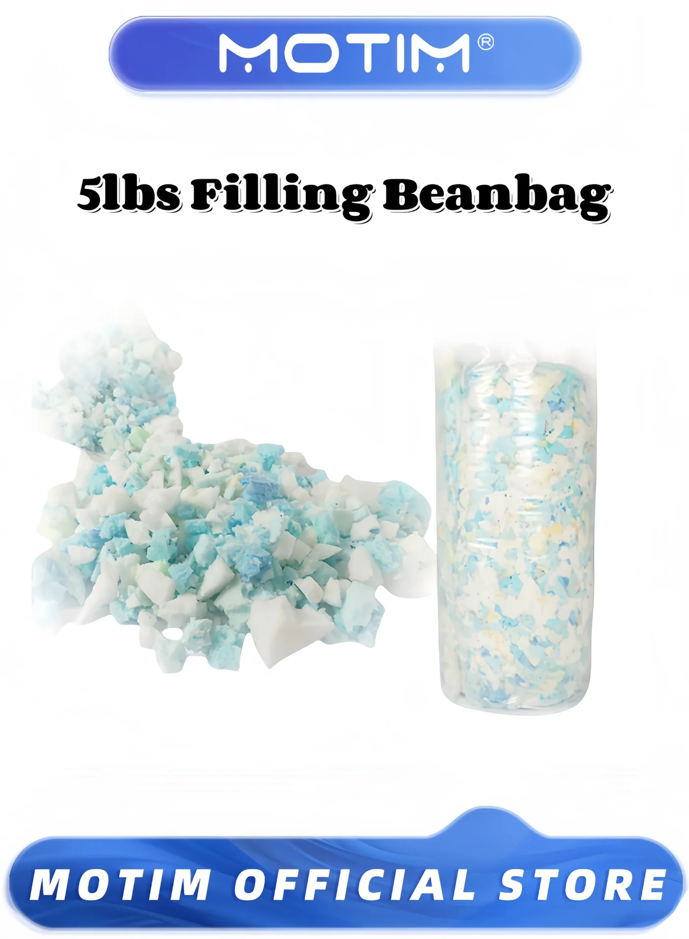 Motim Shredded Memory Foam Filling Premium Soft Bean Bag Stuffing for Pillows and Cushions (2.3kg) lvrvd