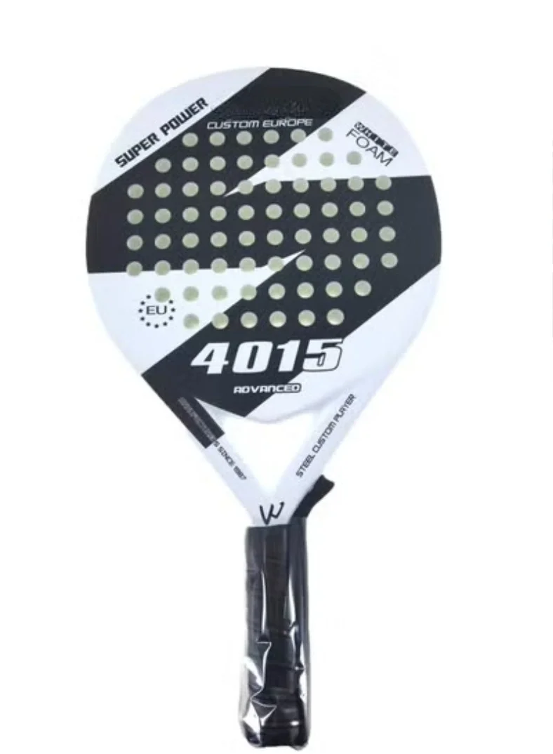 Rock Pow Padel Tennis Racket Carbon Fiber Diamond Shape (White and Black, 360g) wtg0n