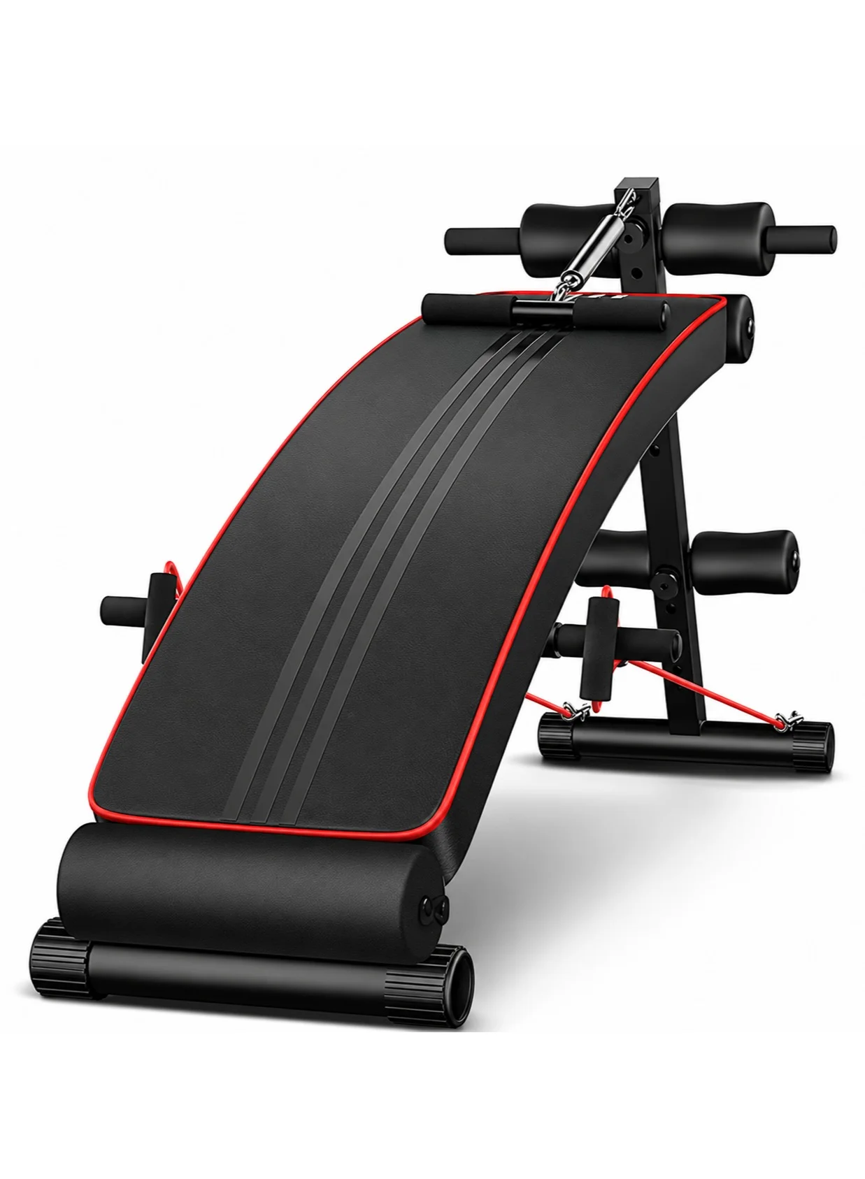 H PRO Premium Sit Up Bench Adjustable Core & Strength Training Equipment (Black, 130 cm) l8bwo