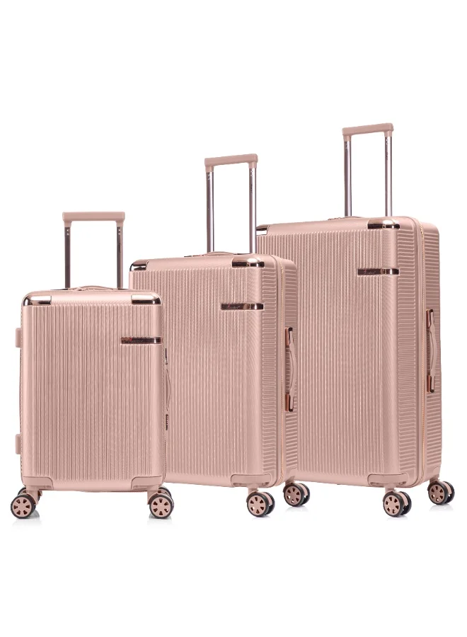 SENATOR Hard Case Trolley Luggage Set Lightweight ABS Suitcase with TSA Lock (Milk Pink, Set of 3) jgjtg