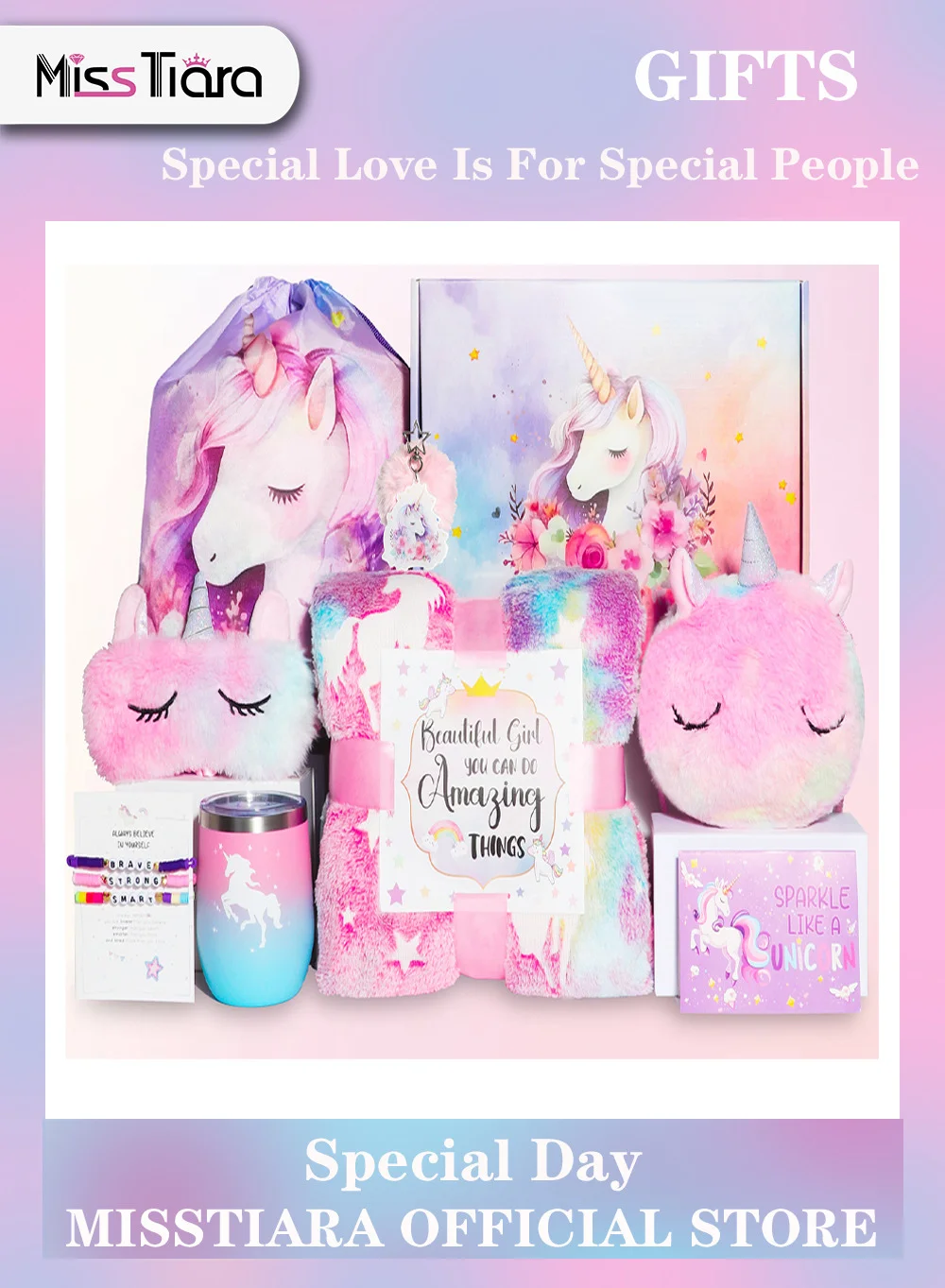MissTiara Unicorn Gift Set for Girls Premium Activity and Accessory Collection (1 Set) 325y6